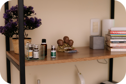 Detalhes do consultório da Clínica Rejane Costa – espaço terapêutico para tratamento oncológico integrativo